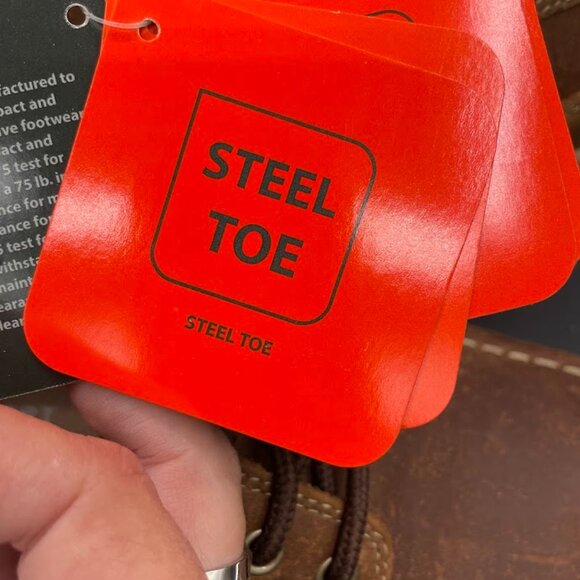 Rockport Works Mens Brown Leather Sailing Club 3 Eye Steel Toe Boat Shoe 9M - Picture 3 of 15